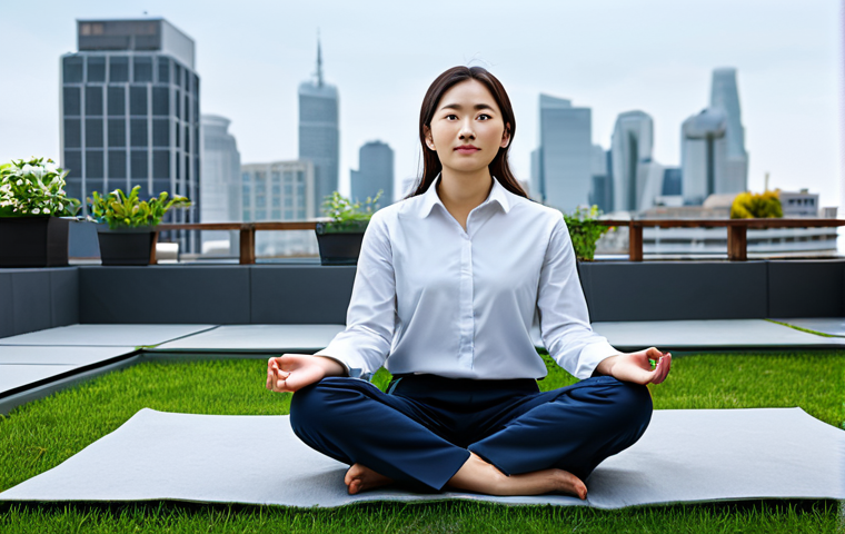 스트레스성 두통 치료법 - Aromatherapy for Stress Relief**

"A serene woman in comfortable, modest clothing, relaxing in a sof...