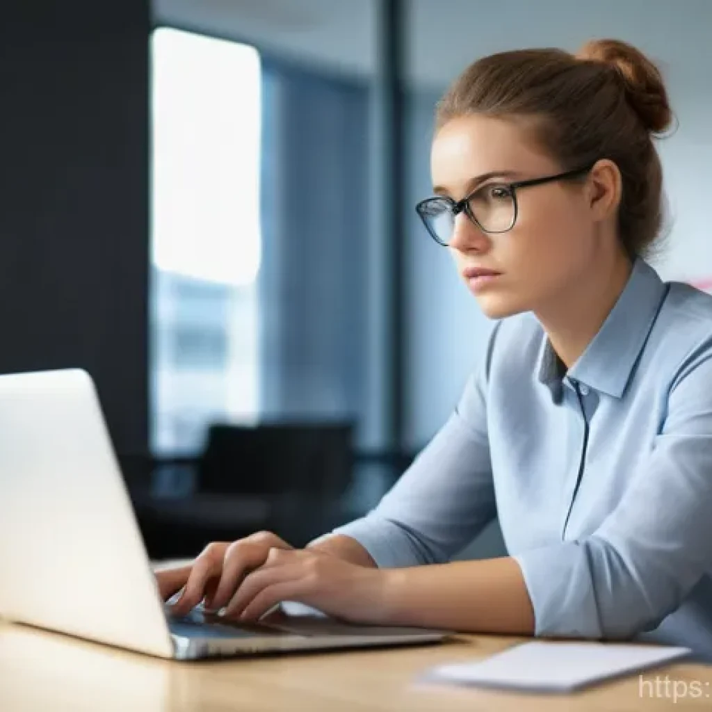 정신건강검진 비용 - A professional-looking young adult, male or female, sits at a desk in a modern office environment, a...
