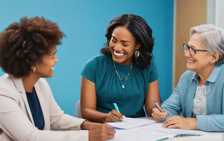 정신건강검진 비용 - A professional-looking young adult, male or female, sits at a desk in a modern office environment, a...