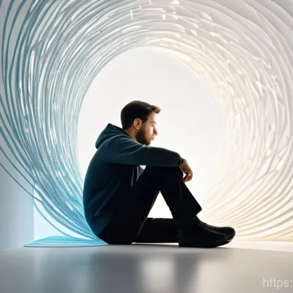 강박증 재발 방지법 - A gender-neutral individual, around 30 years old, sits introspectively in a softly lit, minimalist r...